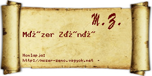 Mózer Zénó névjegykártya